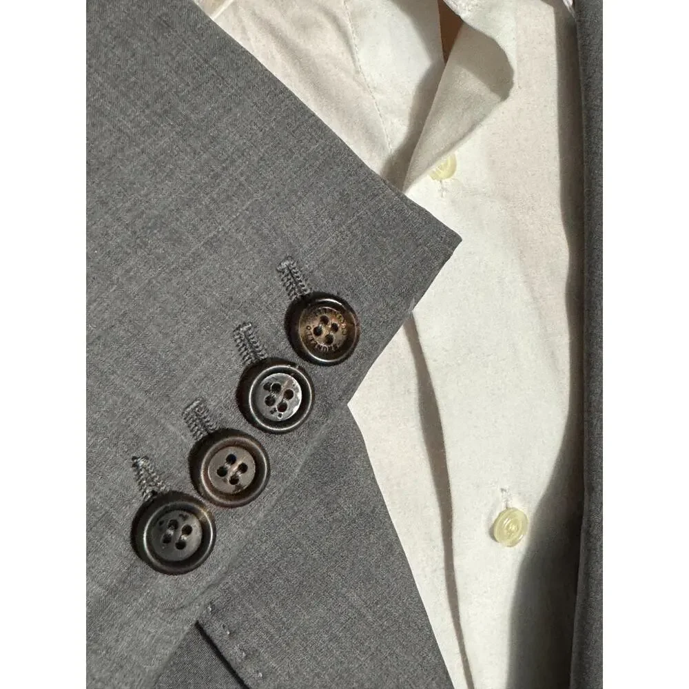 Brunello Cucinelli Wool Silk Deconstructed Blazer Gray Lightweight 50 40R